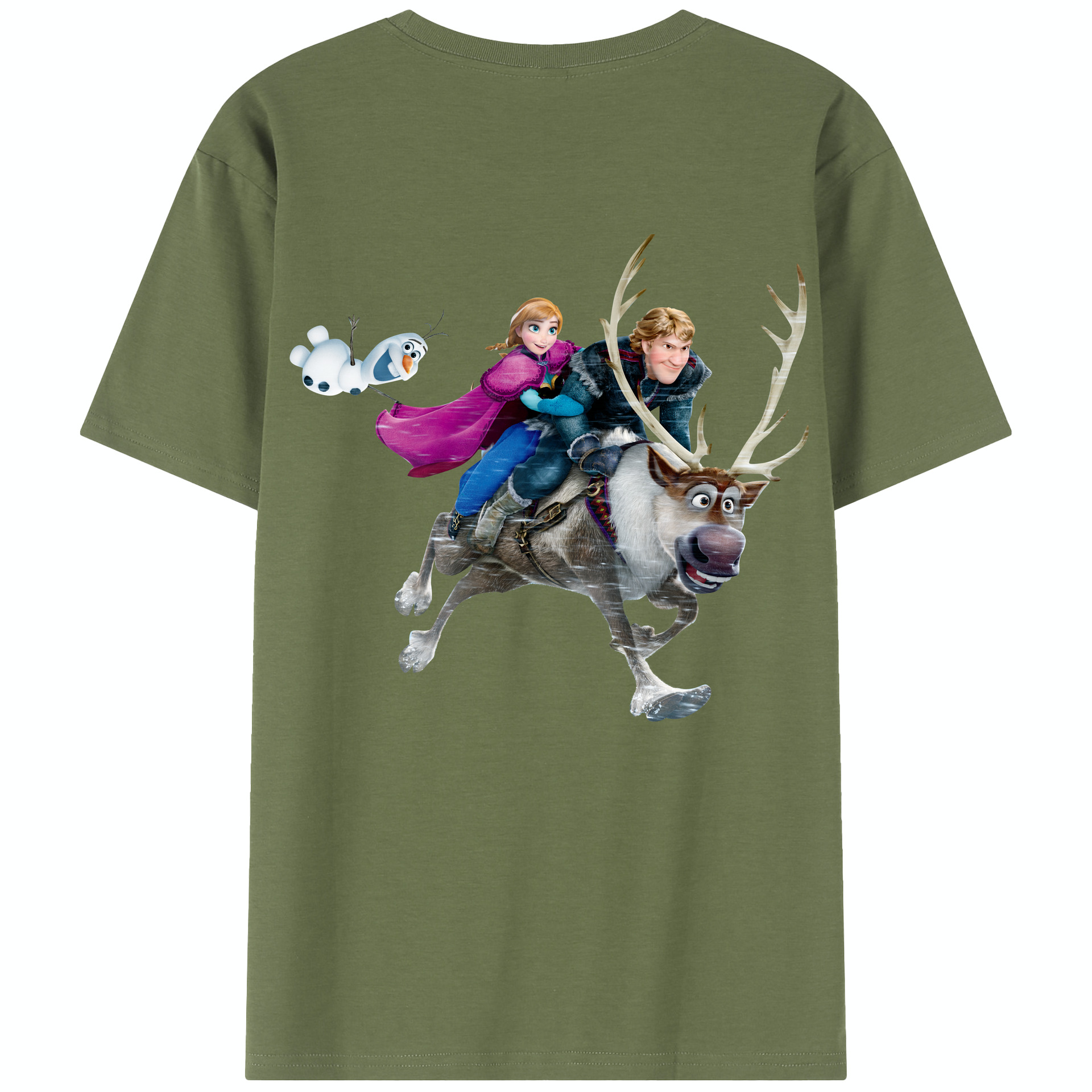 （画像用） アナと雪の女王 アンナ エルサ Frozen Anna Elsa 綿100％半袖Tシャツ（背面プリント）